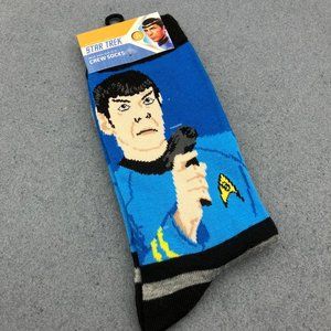 Star Trek Socks Mr Spock Leonard Nimoy Yellow Black Gray Crew Mens Unisex